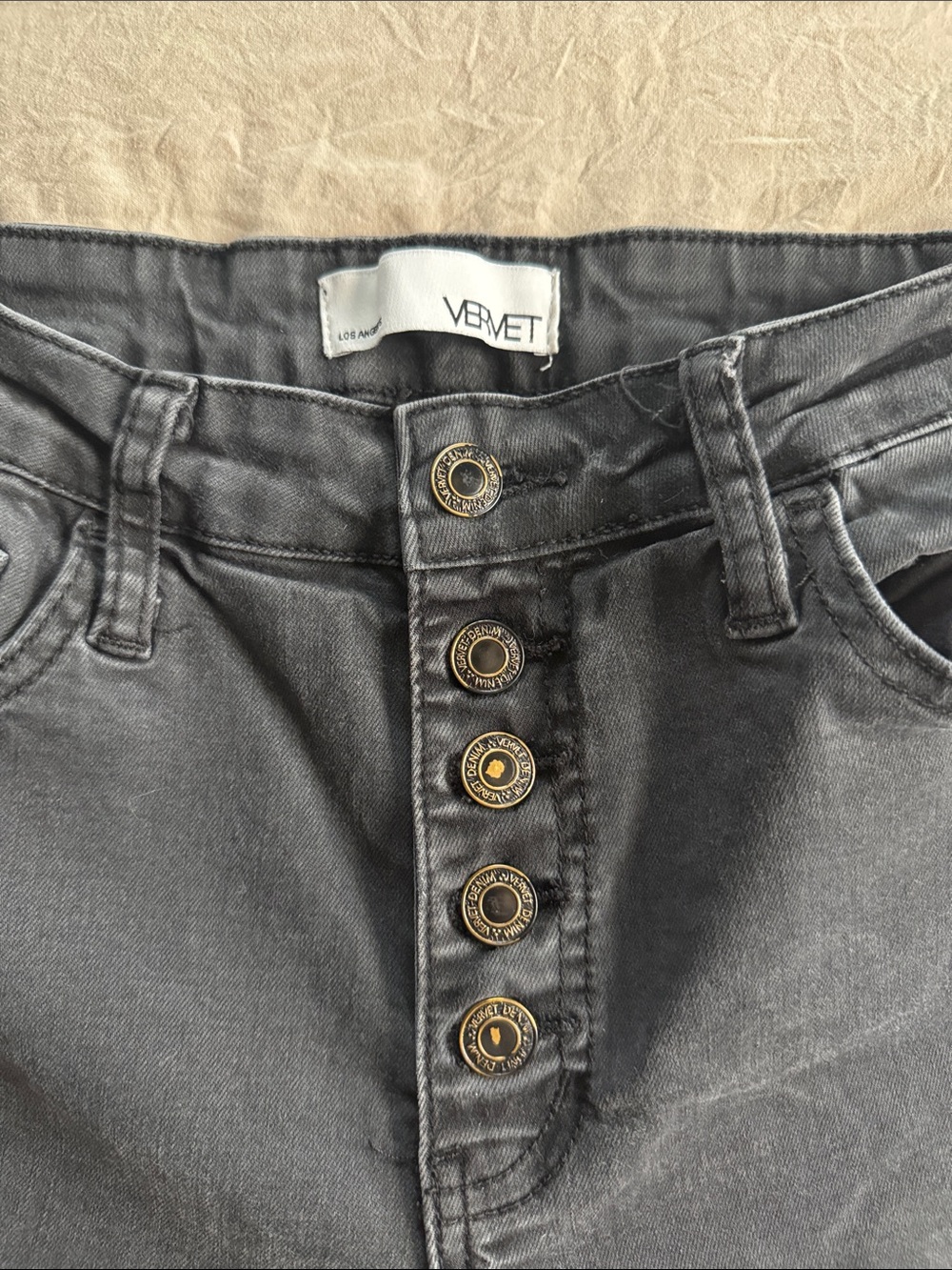 Vervet High-Rise Cropped Button-Fly Jeans